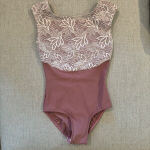 Eleve Lilli Lotus Lace Quartz Leotard; NEW; YM